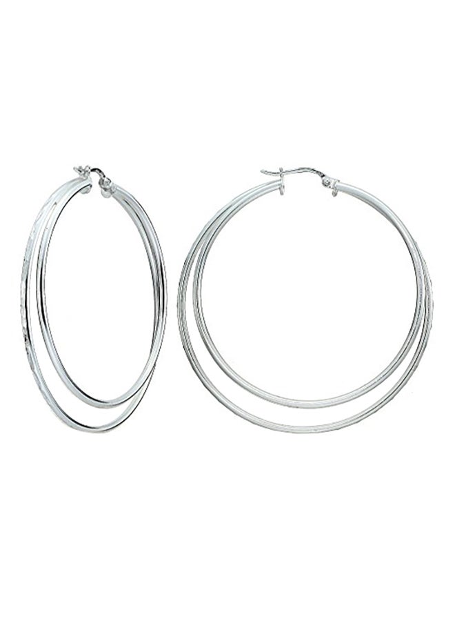 Hoops & Loops Sterling Silver Double Round Hoop Earrings 