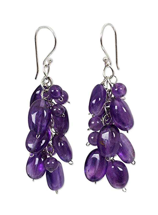 NOVICA 925 Sterling Silver Amethyst Earrings