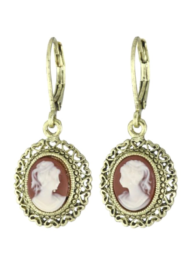 1928 Jewelry - Vintage-Inspired Escapade Carnelian Teardrop Earrings - Image 1