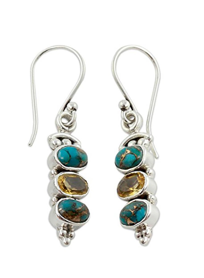 NOVICA Stone Studded Dangle Earrings 