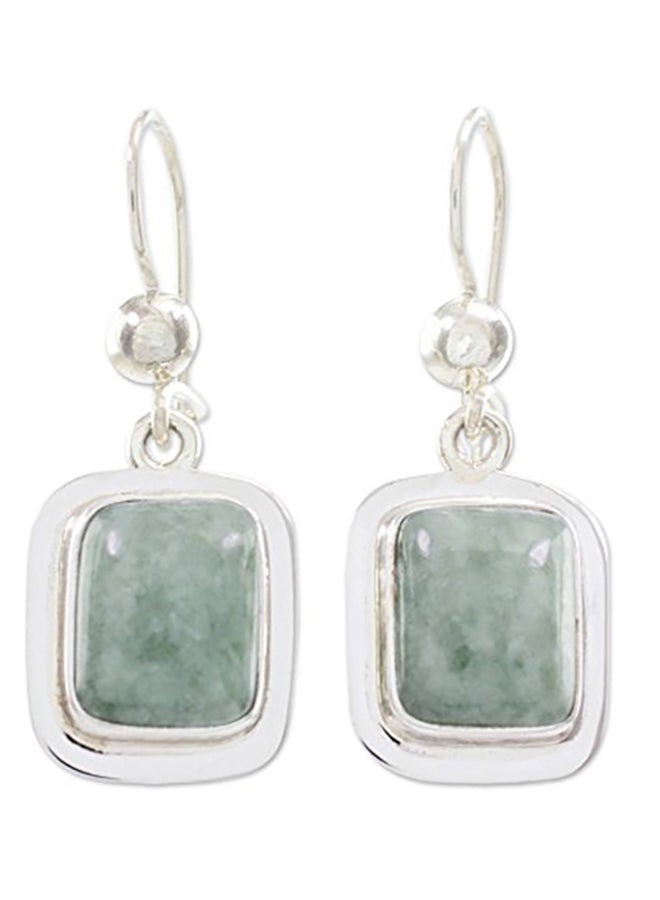 NOVICA 925 Sterling Silver Modern Maya Rectangular Shaped Earrings 
