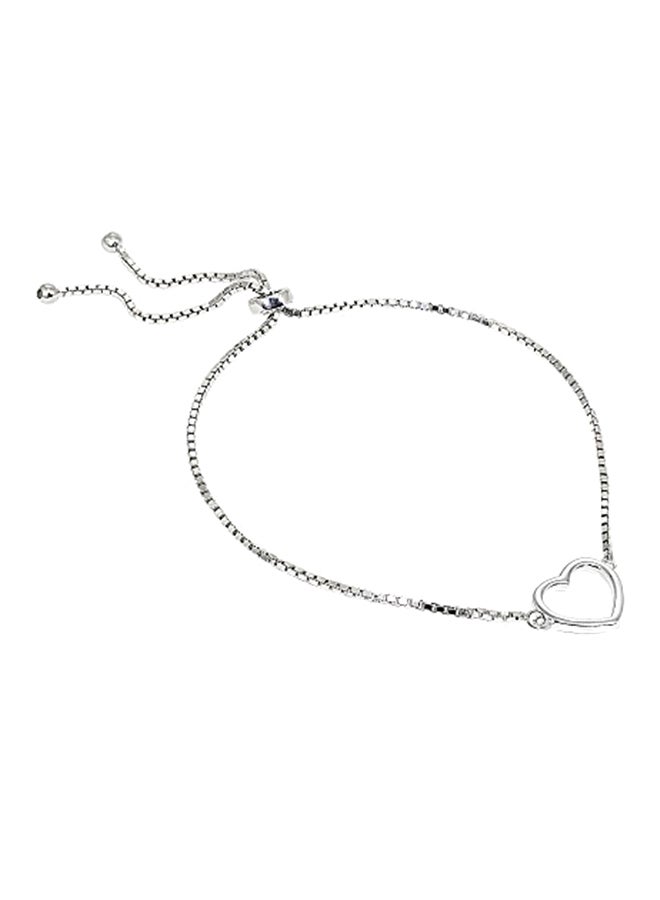 LOVVE - Sterling Silver Adjustable Classic Heart Bracelet - Image 1