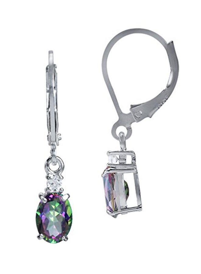Silvershake - 925 Sterling Silver Mystic And Topaz Earrings - Image 1