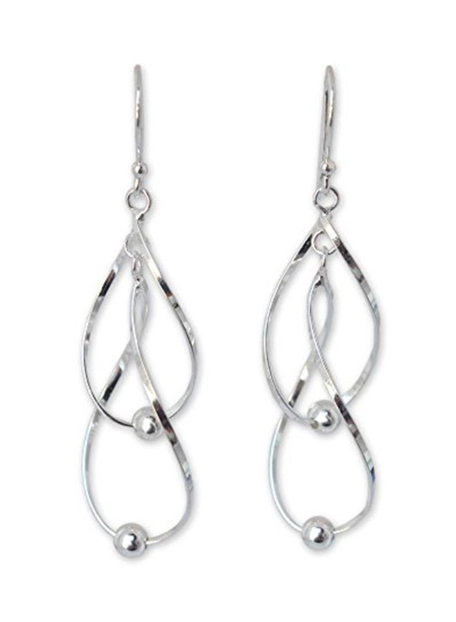 NOVICA 925 Sterling Silver Teardrop Dangle Earrings