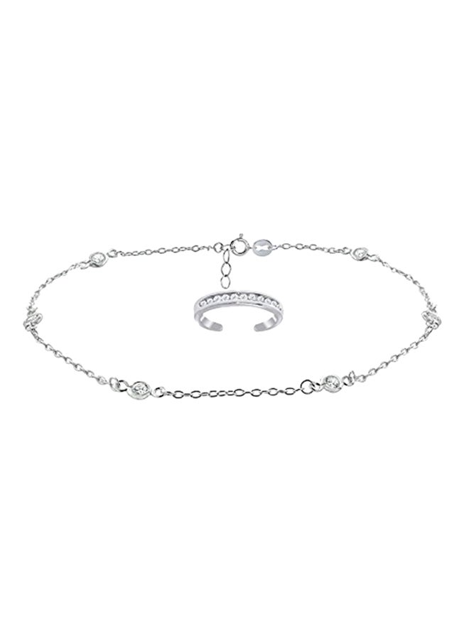 Hoops & Loops - 925 Sterling Silver Cubic Zirconia Jewelry Set - Image 1