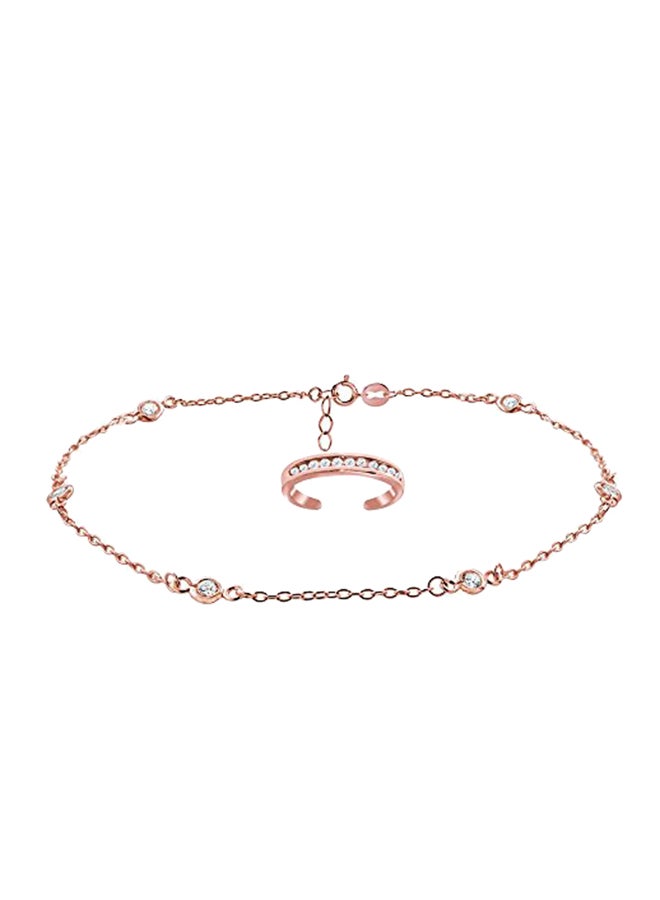 هوبس آند لوبس طقم مجوهرات مصنوع من الفضة الإسترليني ومرصع بأحجار الزركونيا المكعبة