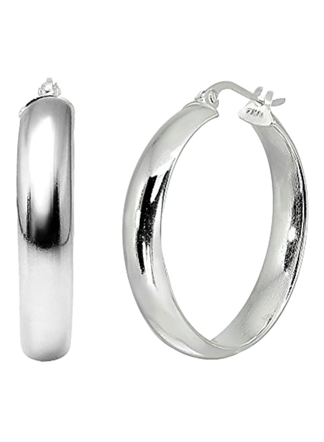 LOVVE - Sterling Silver Round Hoop Earrings - Image 1
