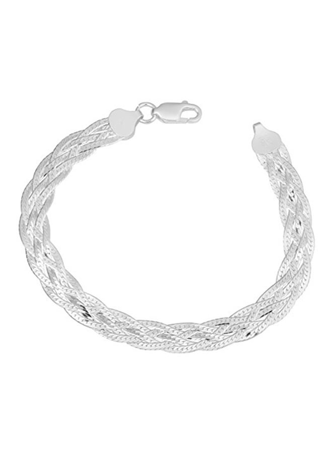 كول جوليري سوار بسلسلة متعرجة ومضفرة من الفضة الإسترليني