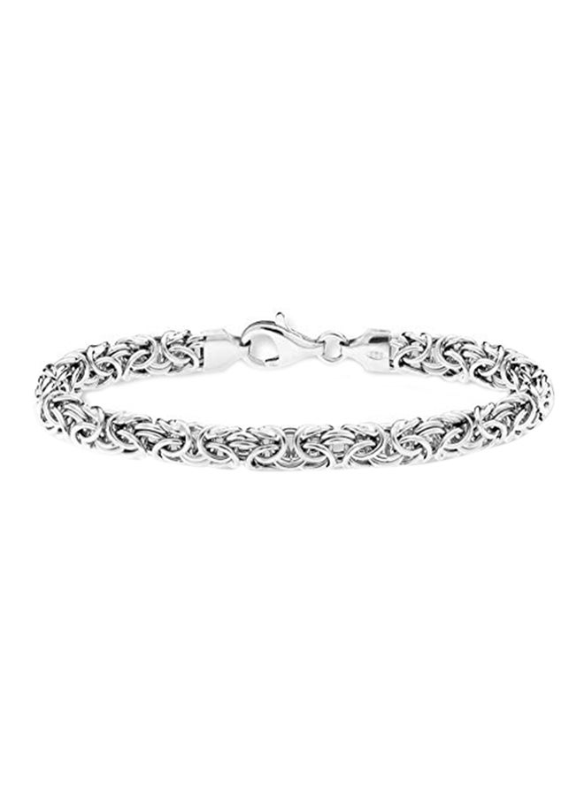 MiaBella - 925 Sterling Silver Italian Byzantine Link Bracelet - Image 1
