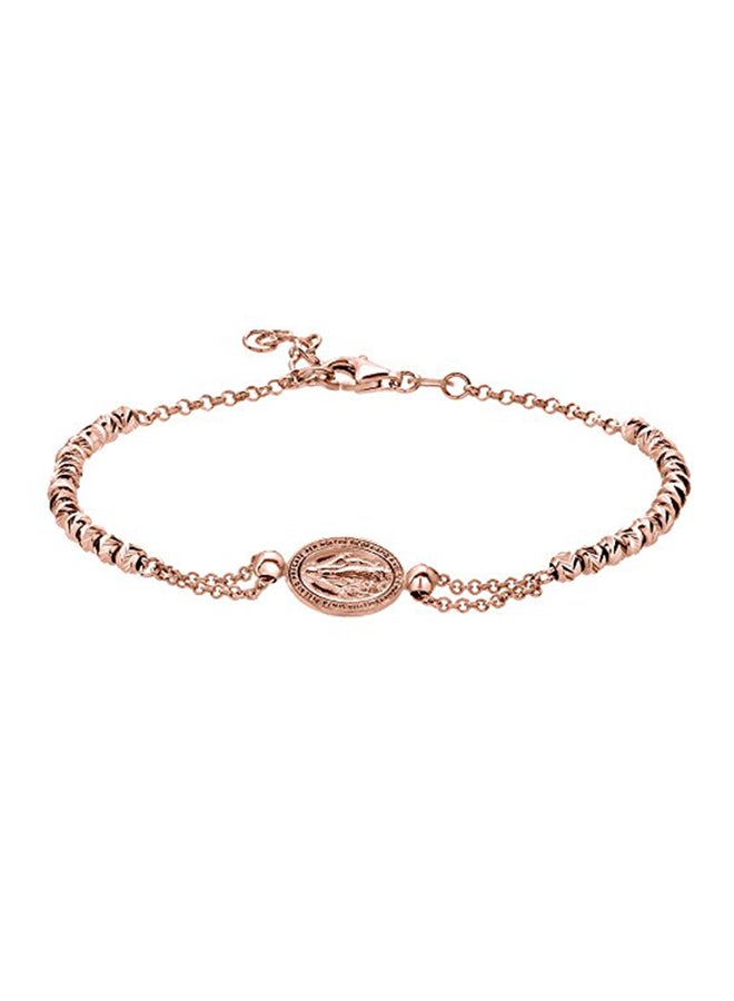 D Jewelry Gold Plated 925 Sterling Silver Beads Chain Bracelet 