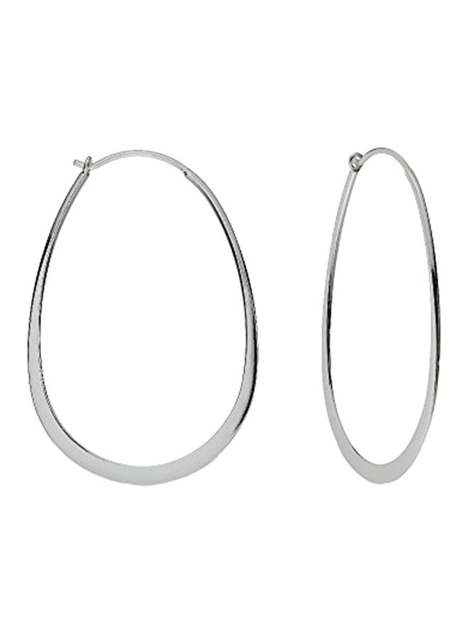 Hoops & Loops - Sterling Silver Thin Oval Hoop Earrings - Image 1