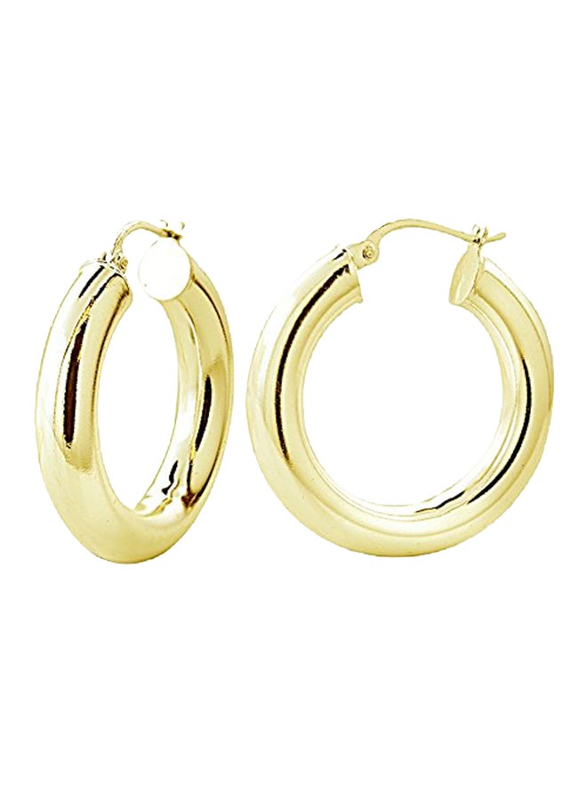 Gold Plated 925 Sterling Silver Round Hoop Earrings