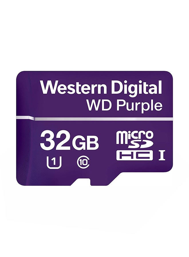 دبليو دي - بطاقة مايكرو إس دي سيرفيلانس سعة 32 جيجابايت بنفسجي من Wd طراز Wdd032G1P0A - Image 1