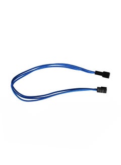 3-Pin Male To Female Sleeved Extension Cable Blue