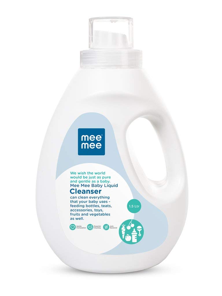 Mee Mee Baby Liquid Cleanser for Fruits, Bottles, Accessories and Toys, 1.5L, White - Image 1