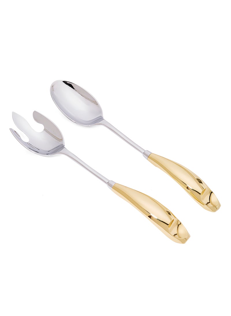 REGENT 2-Piece Lux Gold Server Set Silver/Gold - Image 1