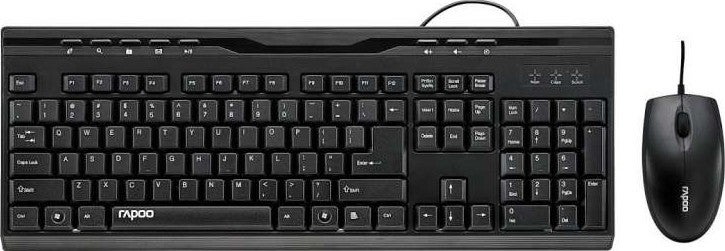 Rapoo Nx1710 Wired Keyboard And Mouse Combo Black/White