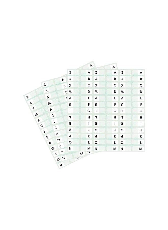 ريدي-تاج - طقم مكون من 104-قطعة من ملصقات الفهرسة المطبوعة مسبقا من حرف A الى حرف Z أبيض - Image 1