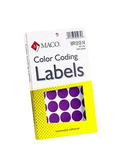 Maco 1000-Piece Round Color Coding Label Set Purple 