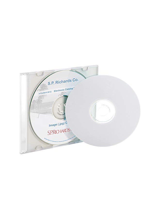 بيزنس سورس طقم ملصقات تسمية للـ CD وDVD من 100 قطعة أبيض - Image 3