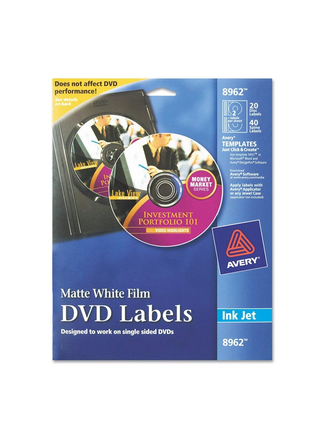 افيري ملصق فيلم لمشغل أقراص DVD  غير لامع أبيض - Image 1