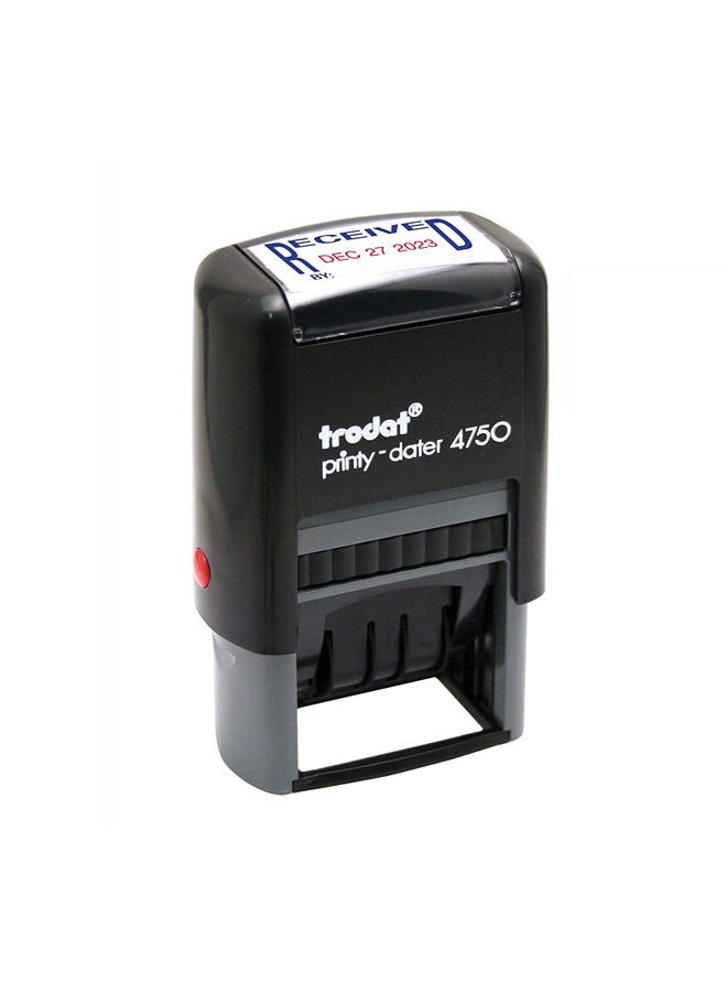 ترودات ختم للتاريخ مطاطي ذاتي التحبير أزرق/أحمر - Image 1