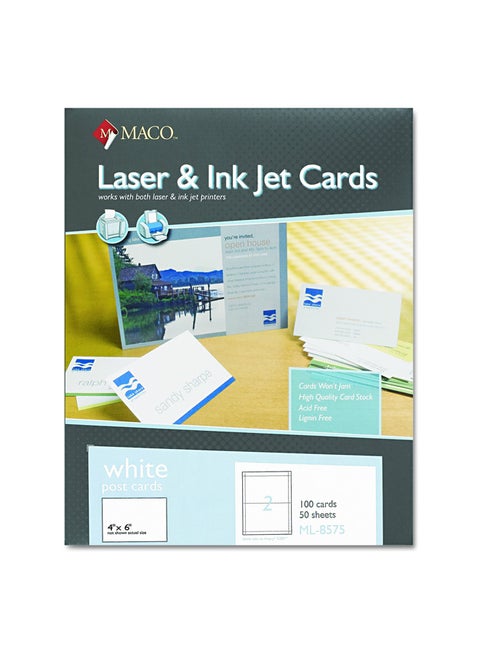 Set Of 100 Index Card Set White