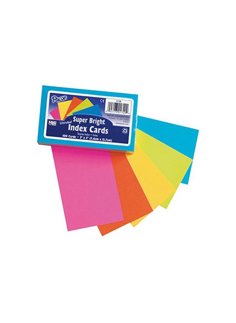 100 Index Card Set Multicolour
