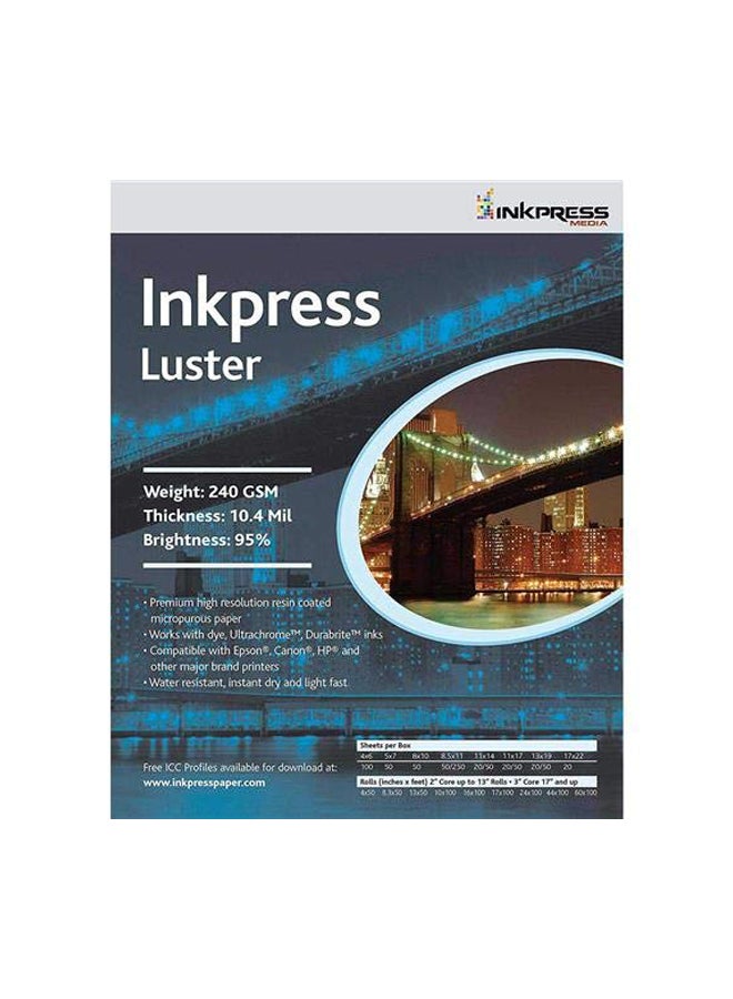 100-Piece Single Sided Inkjet Paper