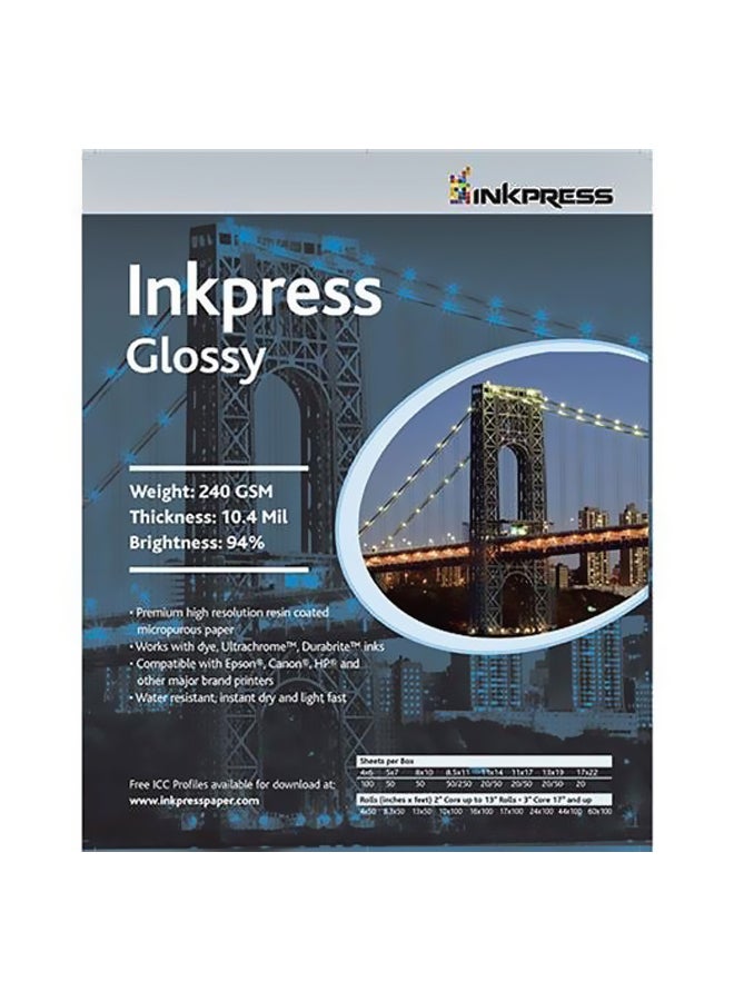 Inkpress 50-Piece Commercial Glossy Inkjet Paper