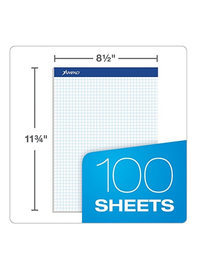 أمباد دفتر مزدوج ومربع للبراهين بمقاس الرسالة من 100 صفحة أبيض/أزرق - Image 4