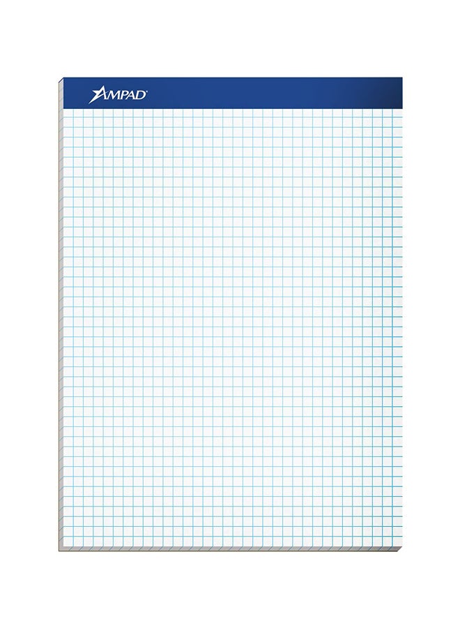 أمباد دفتر مزدوج ومربع للبراهين بمقاس الرسالة من 100 صفحة أبيض/أزرق - Image 1