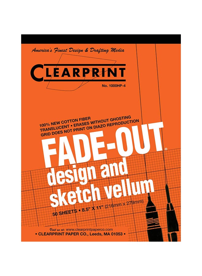 Clearprint 50-Sheet Isometric Grid Printed Vellum Pad Red/Black 