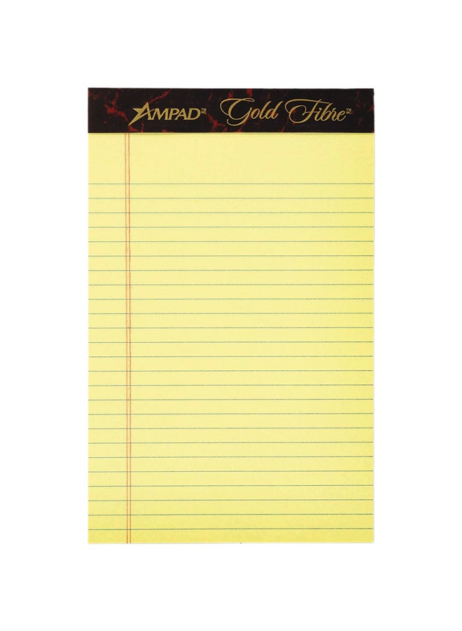 12-Piece Gold Fibre Writing Pad Yellow