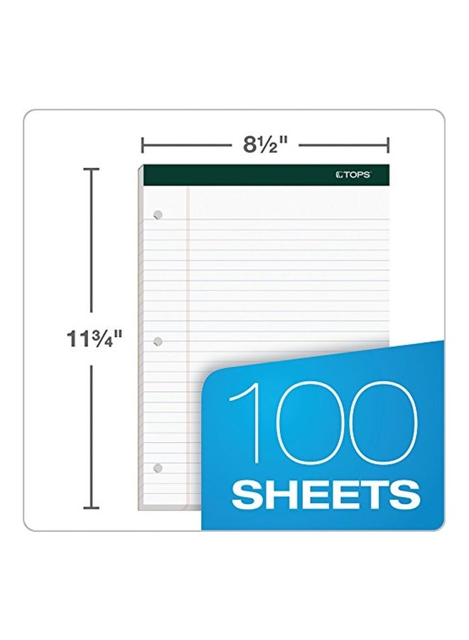 Pack Of 6 Double Docket Ruled Pad White - v1552923436/N22188335A_3