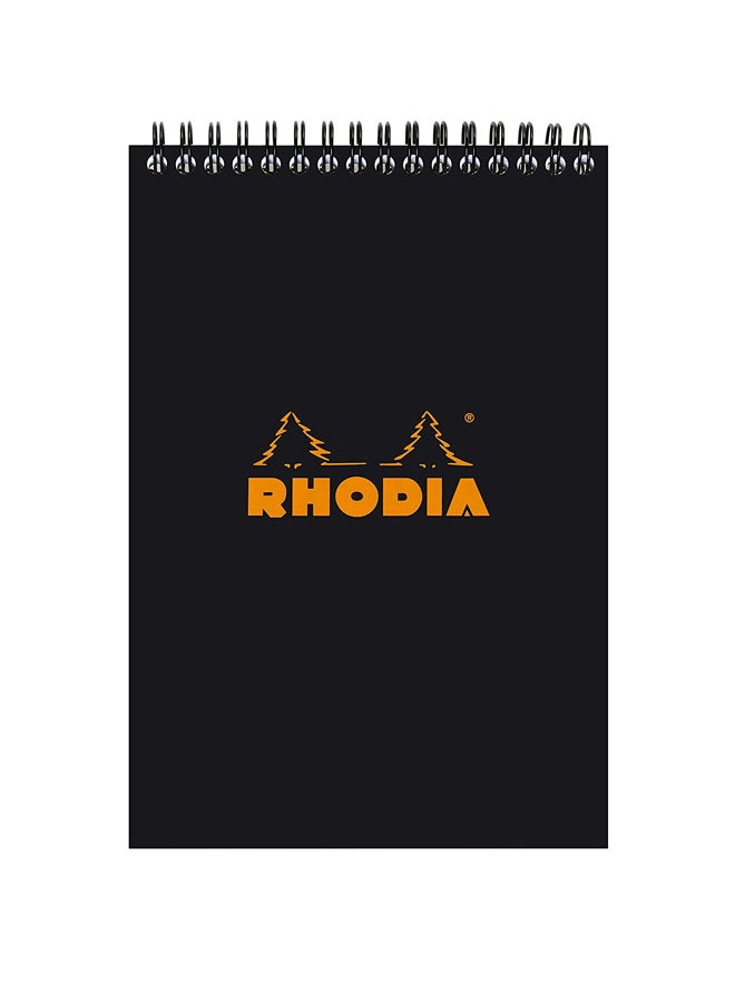 Rhodia - Head Stapled Wirebound Squared Notepad Black/Orange - Image 1