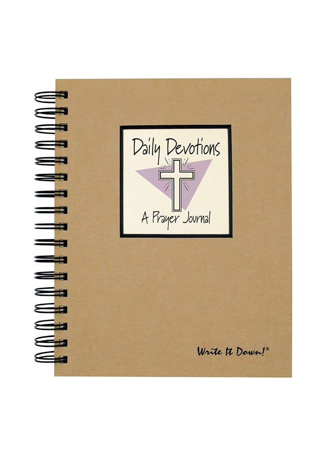 Write It Down Daily Devotions: A Prayer Journal Book Beige  - Image 1