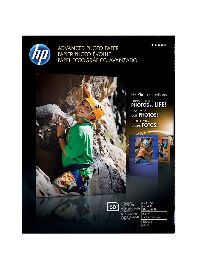 HP - 60-Piece Advanced Glossy Photo Paper - Image 1
