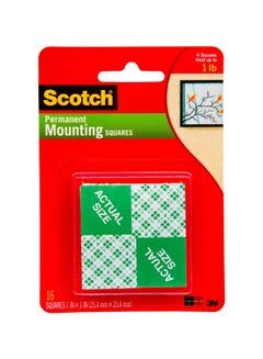 3M 16-Piece Heavy Duty Mounting Squares White  - Image 1