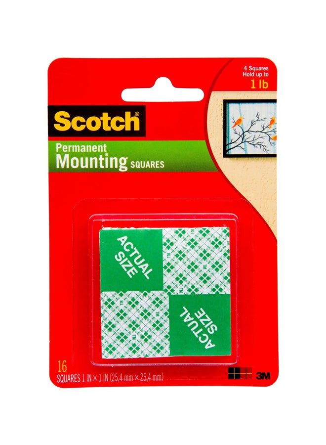 3M 16-Piece Heavy Duty Mounting Squares White  - Image 1