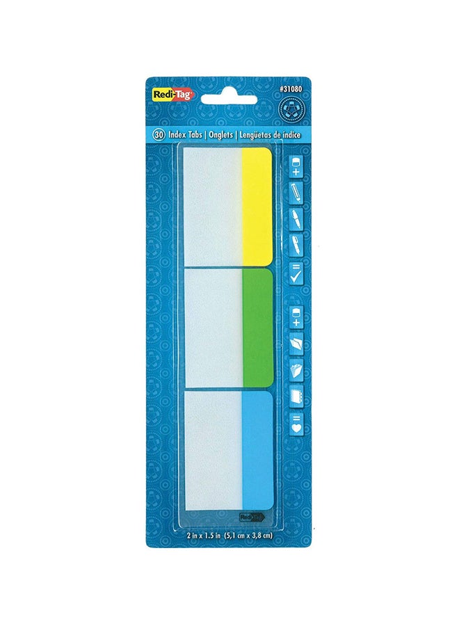 Redi-Tag 30-Piece Removable Index Tab Yellow/Green/White