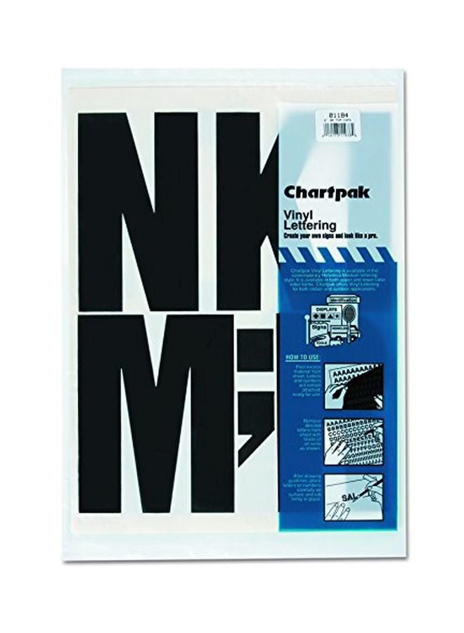 Chartpak 38-Piece Self-Adhesive Capital Letter Set Black - Image 1
