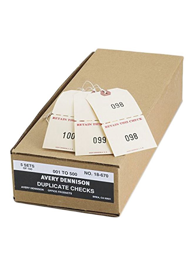 افيري طقم بطاقات مزدوجة لركن السيارة من 500 قطعة أبيض/أسود - Image 1