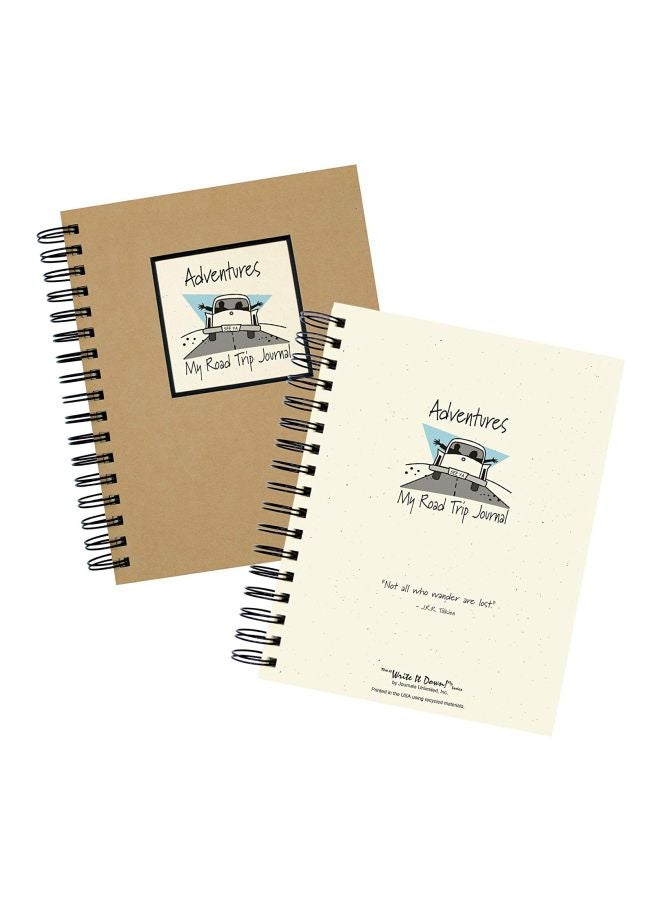 Journals Unlimited My Road Trip Journal Hard Cover Notebook Brown/Beige/Black - Image 2