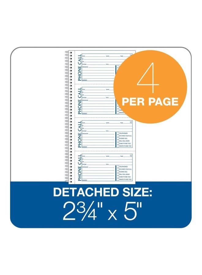 ADAMS 6-Piece Phone Message Book Set Blue/White/Orange  - Image 4