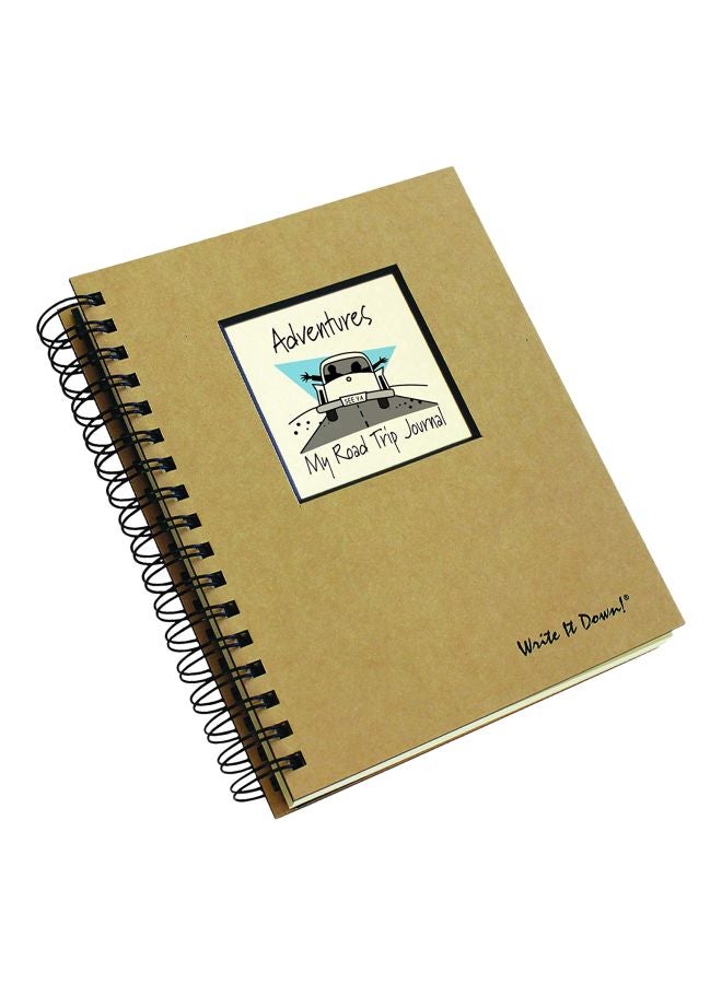 Journals Unlimited My Road Trip Journal Hard Cover Notebook Brown/Beige/Black - Image 1