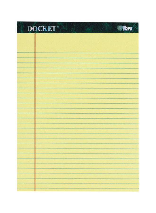 TOPS 6-Piece Docket Writing Tablet Yellow  - Image 1