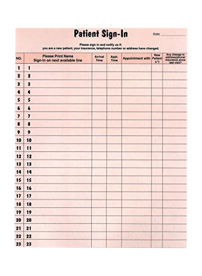 tabbies 125-Piece Sign-In Label Forms Sheet Set Salmon - Image 1