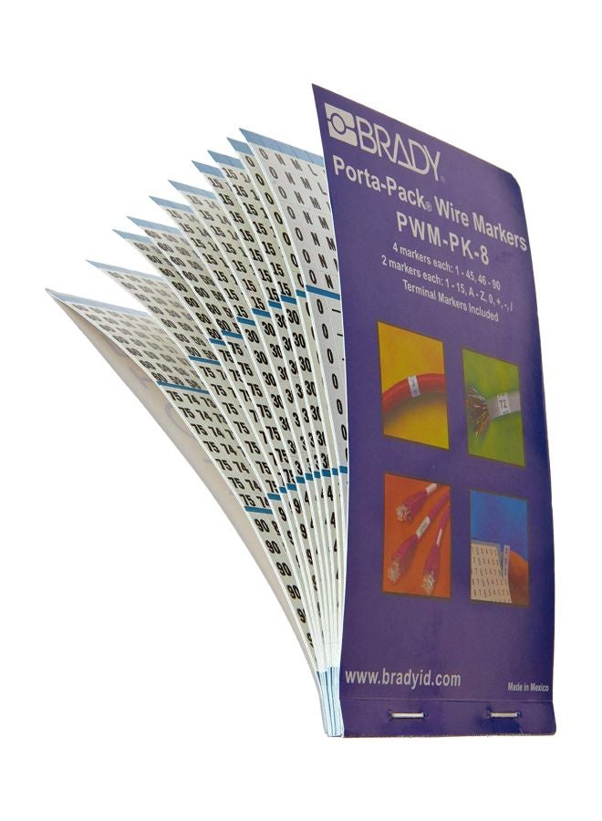 Brady Porta Pak Wire Markers White/Black - Image 1