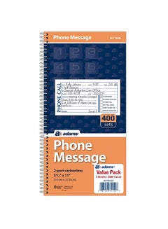 Pack Of 5 Phone Message Book Set Orange/Blue
